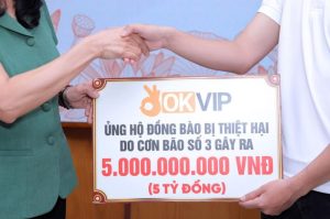 Okvip từ thiện bão lũ 13.7 tỷ chuyển khoản và 5 tỷ đồng tiền mặt